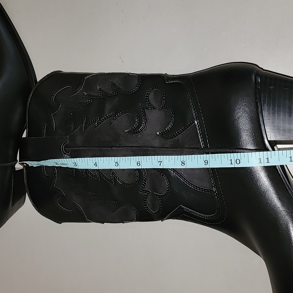 Zara Brand New Black Western Faux Leather Boots - Picture 8 of 11